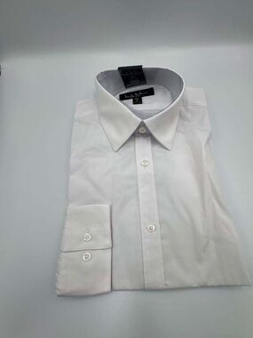 NWT Nicole Miller New York Dress Shirt White Wrinkle Resistant Modern Fit